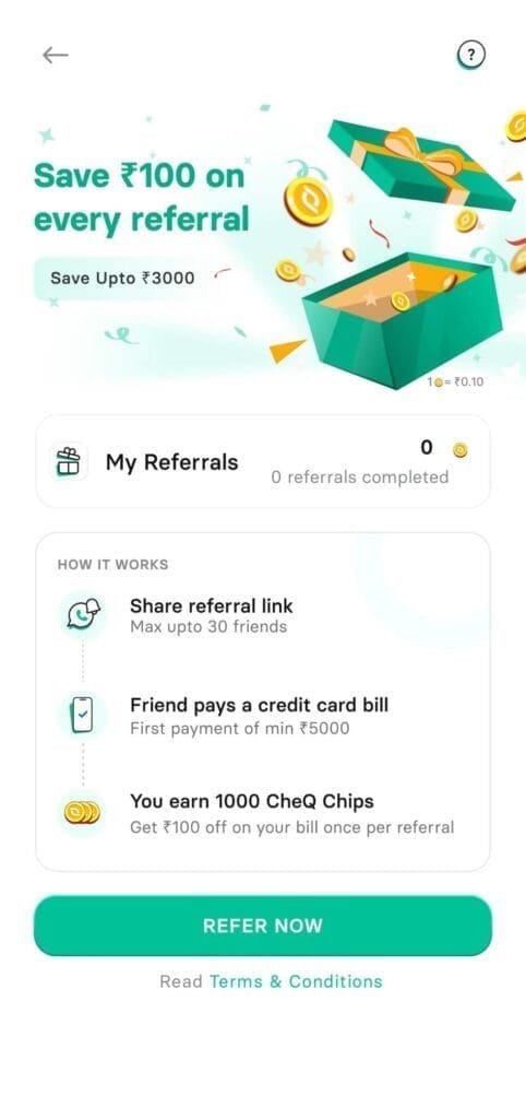 CheQ App Refferal Program