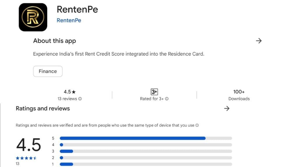 RentenPe App for Rent Credit Score 